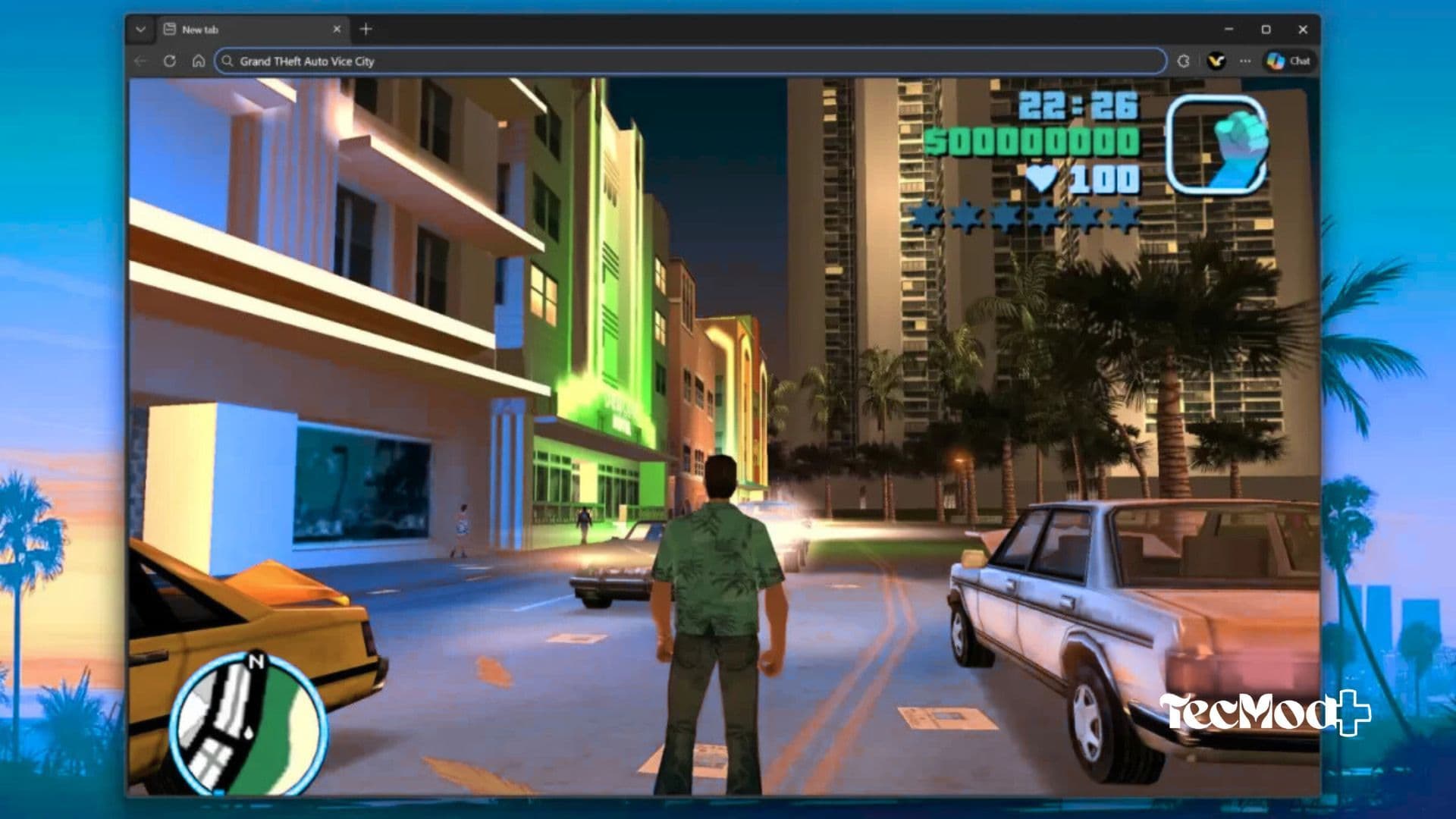 GTA Vice City rodando diretamente no navegador sem instalação.