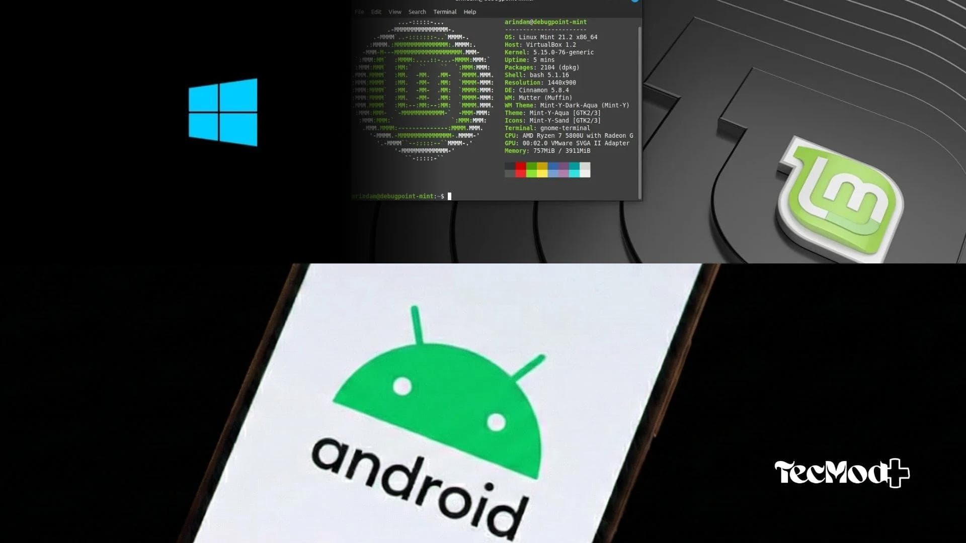 Exemplos de software de sistema como Windows, Linux e Android.