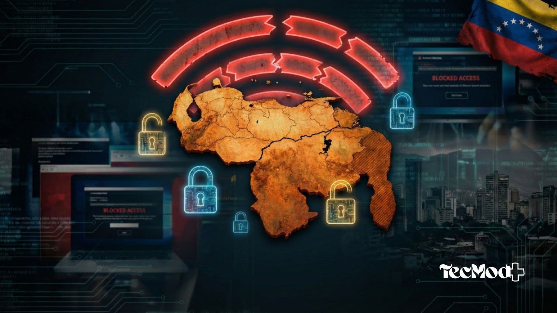 Bloqueios de internet e uso de VPNs na Venezuela durante crise política.