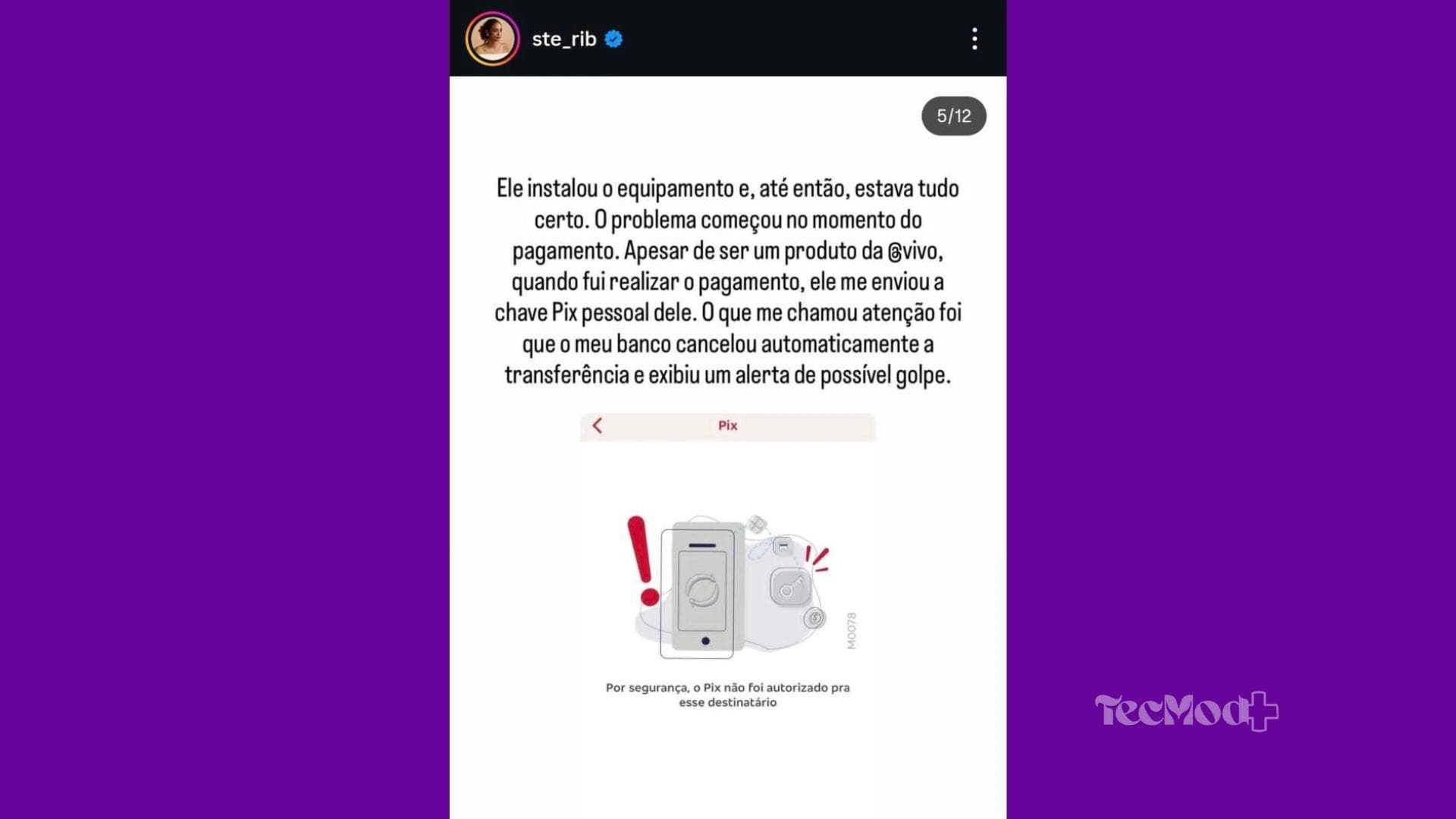 Funcionário passou chave Pix pessoal para pagamento de repetidor